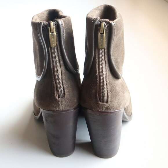 Vince Camuto Hamilton Green Suede Leather Block Heel Ankle Boots Booties 7.5 - Picture 7 of 16